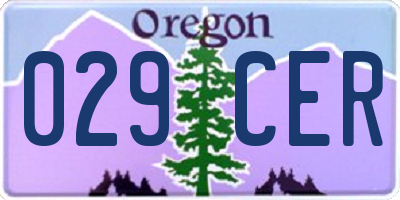 OR license plate 029CER