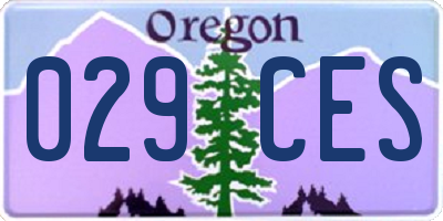 OR license plate 029CES