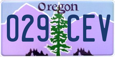 OR license plate 029CEV