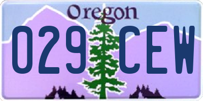 OR license plate 029CEW