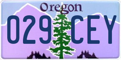 OR license plate 029CEY