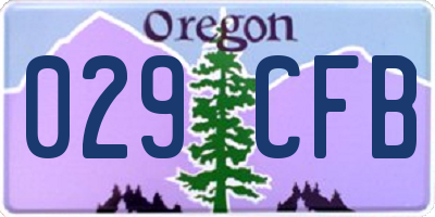 OR license plate 029CFB