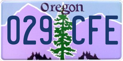 OR license plate 029CFE