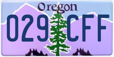 OR license plate 029CFF