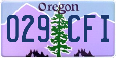 OR license plate 029CFI