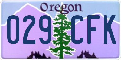 OR license plate 029CFK