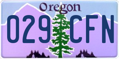 OR license plate 029CFN