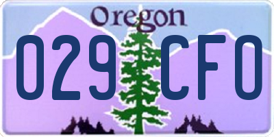 OR license plate 029CFO