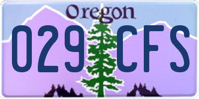 OR license plate 029CFS