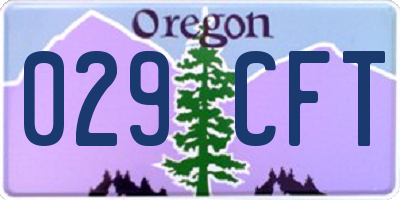 OR license plate 029CFT