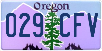 OR license plate 029CFV