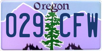 OR license plate 029CFW