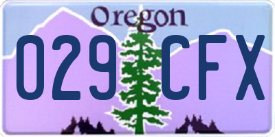 OR license plate 029CFX