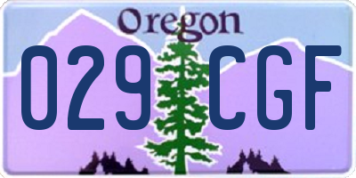 OR license plate 029CGF