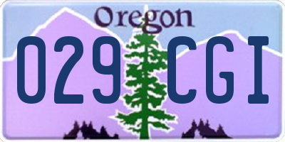 OR license plate 029CGI