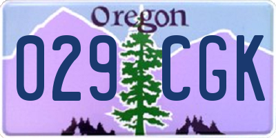 OR license plate 029CGK