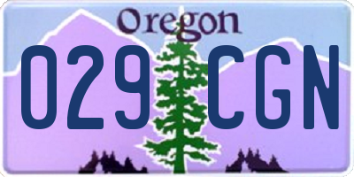 OR license plate 029CGN