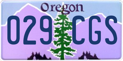 OR license plate 029CGS