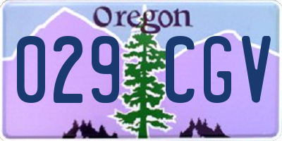 OR license plate 029CGV
