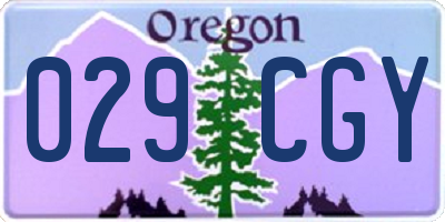 OR license plate 029CGY