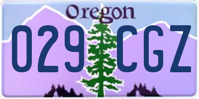 OR license plate 029CGZ