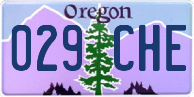 OR license plate 029CHE