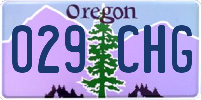 OR license plate 029CHG