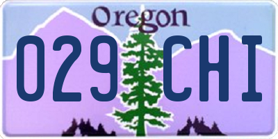 OR license plate 029CHI