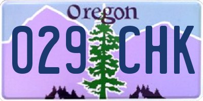 OR license plate 029CHK