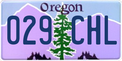 OR license plate 029CHL