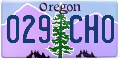 OR license plate 029CHO