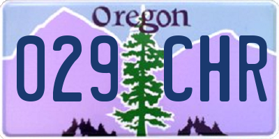 OR license plate 029CHR