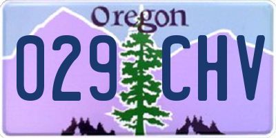 OR license plate 029CHV