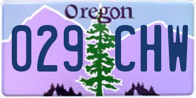 OR license plate 029CHW