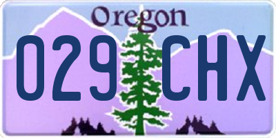 OR license plate 029CHX