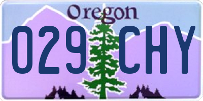 OR license plate 029CHY
