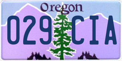 OR license plate 029CIA