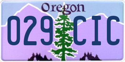 OR license plate 029CIC
