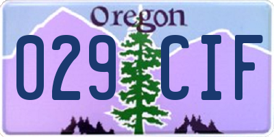 OR license plate 029CIF