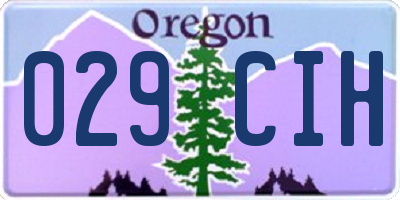 OR license plate 029CIH