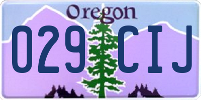 OR license plate 029CIJ