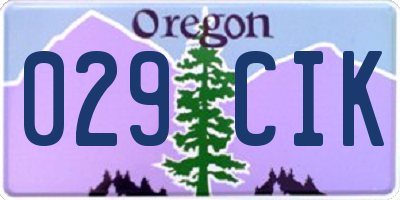 OR license plate 029CIK