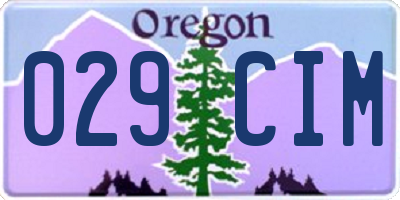 OR license plate 029CIM