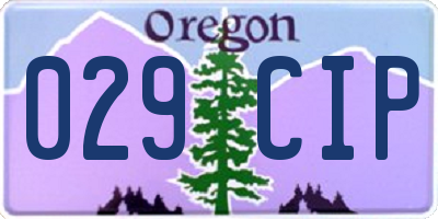 OR license plate 029CIP