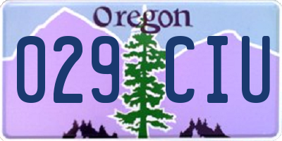 OR license plate 029CIU