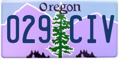 OR license plate 029CIV