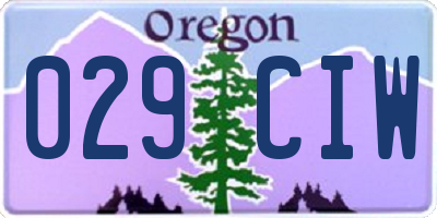 OR license plate 029CIW
