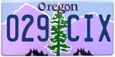 OR license plate 029CIX