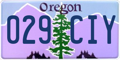 OR license plate 029CIY