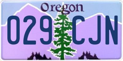 OR license plate 029CJN